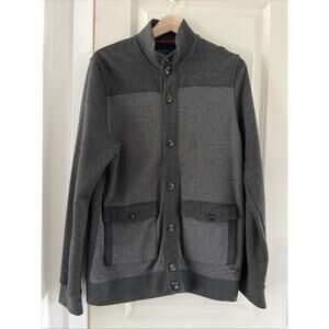 Ted Baker London Waltar Button Grey Cardigan Sz 4 Pockets Quiet Luxury Golf